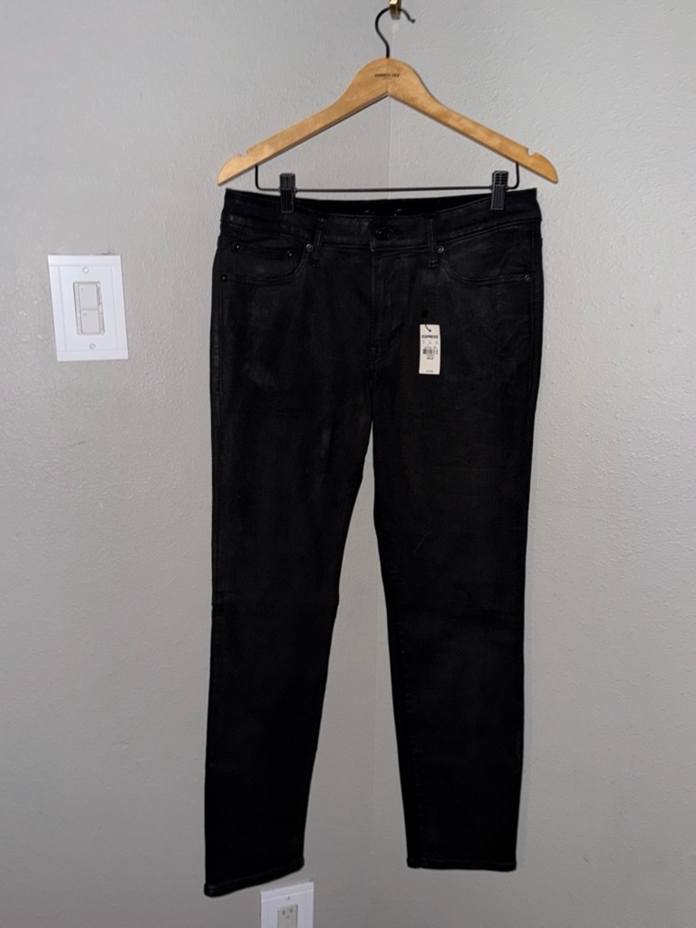 Express Men's Black Slim Straight Jeans